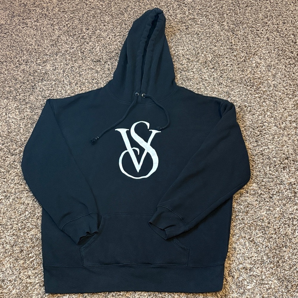 Victoria's Secret Black Hoodie with White Logo